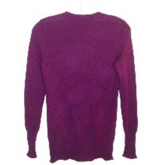 Aqua Cashmere Crew Neck Sweater Heather Burgundy XS NWT - Picture 2 of 8